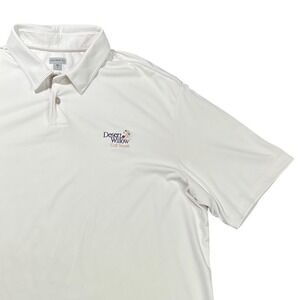 Ashworth Men's Large White Desert Willow‎ Golf Resort Polo Shirt Short Sleeve